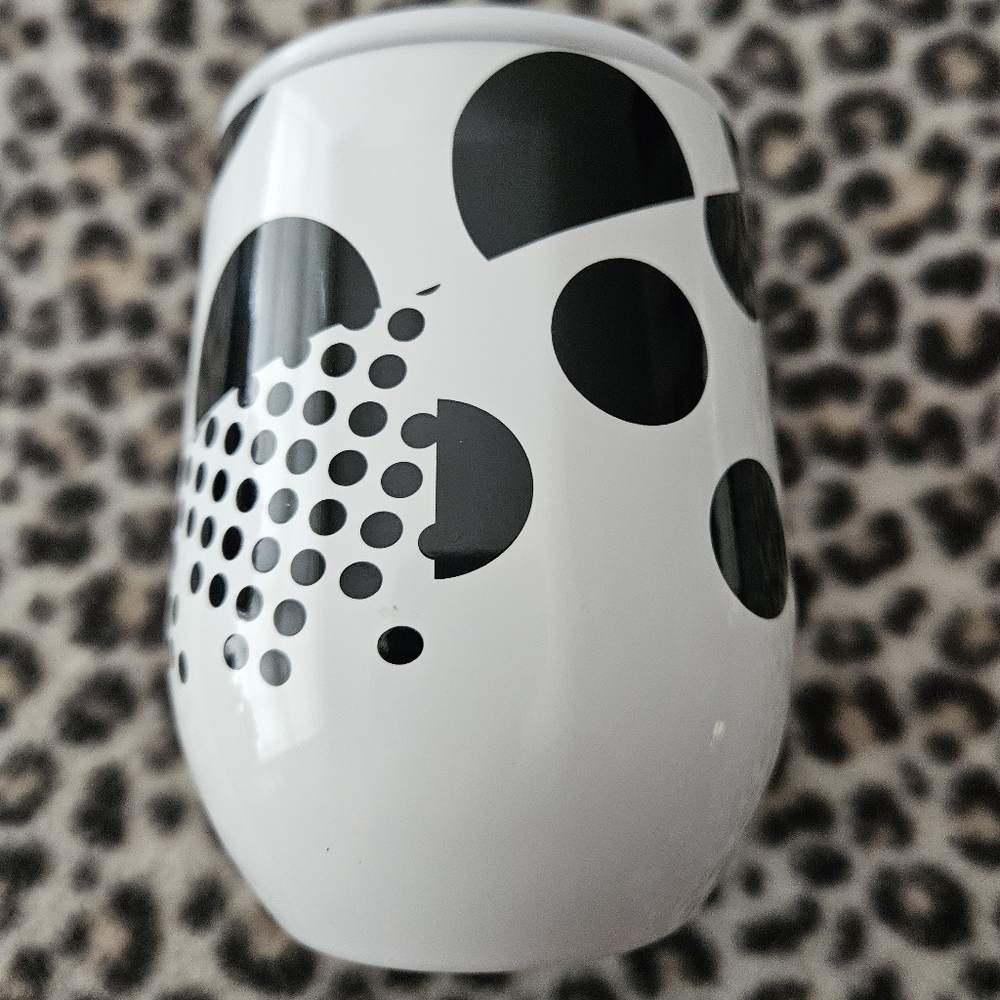 Corkcicle Monodot White And Black Stemless Cup Insulated Wine Tumbler, Like New - Picture 3 of 7